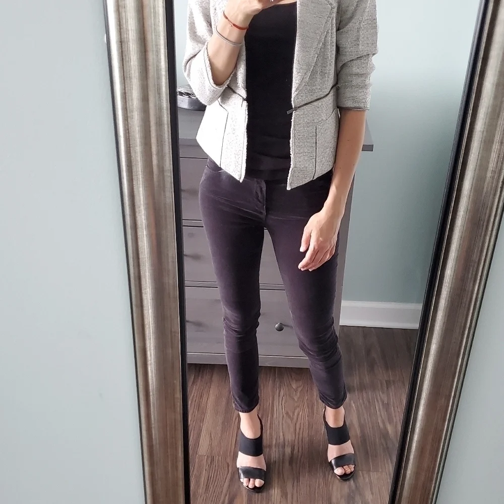Classiques Entier Tweed Gray Zipper Blazer
